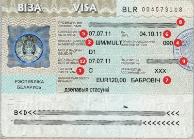 Visum Belarus (Weißrussland)