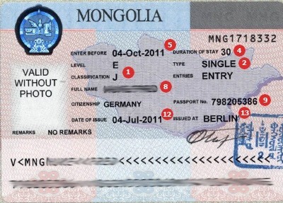 Visum Mongolia